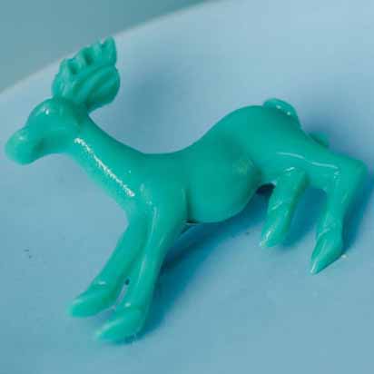 Reg junior deer brooch - aqua