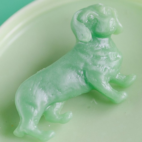 Ron dachshund brooch - green