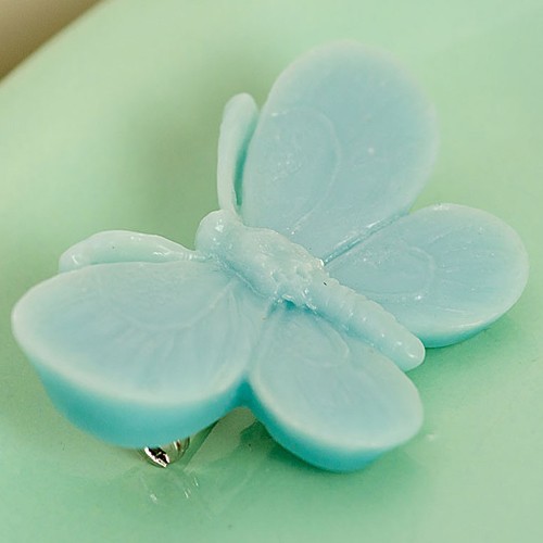 Willow butterfly brooch - blue