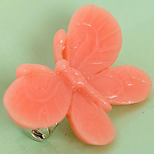 Willow butterfly brooch small - coral