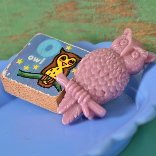 gladys owl brooch - grape