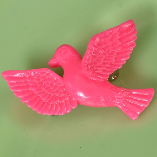Heidi bird brooch - vivid pink
