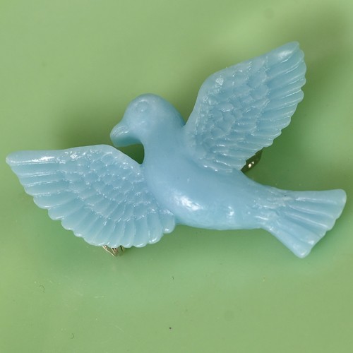 Heidi bird brooch - muted blue