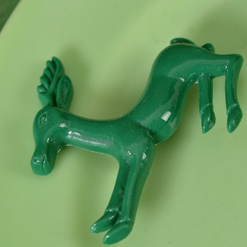 Reg senior deer brooch- forest green