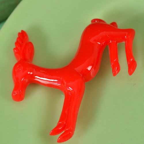 reg senior deer brooch- red