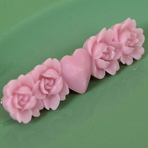 meg heart and flowers brooch - lilac