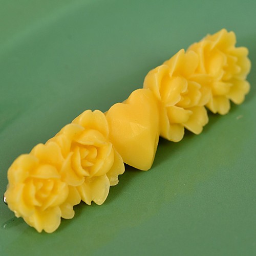 meg heart and flowers brooch - yellow