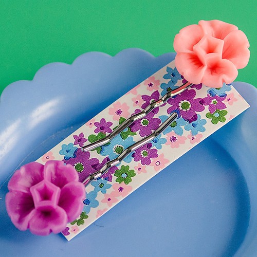 grace hair slides- candy pink and heather