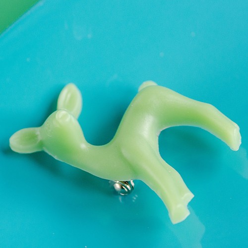 reggie deer brooch - bakelite green