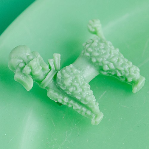 nicky poodle dog brooch - bakelite green