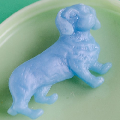 ron dachshund brooch - blue