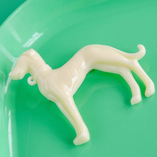 maurice greyhound dog brooch - cream