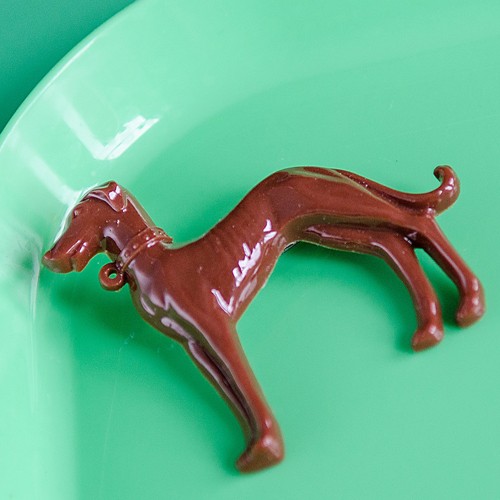 Maurice greyhound dog brooch - brown