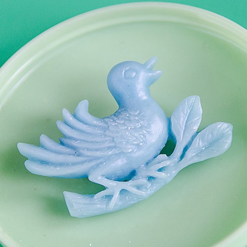 Tic tac bird brooch - blue