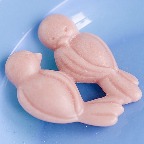 sid & betty bird brooch- coral