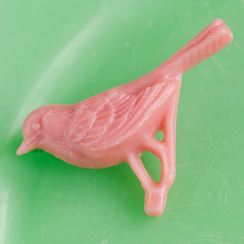 louis bird brooch - coral