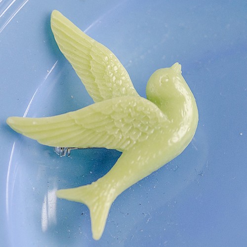 Mabel bird brooch - jade