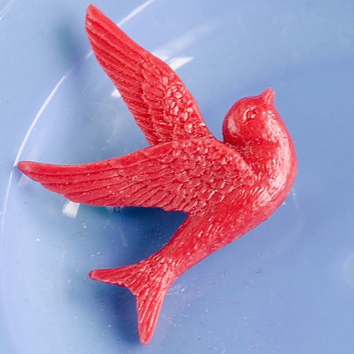 Mabel bird brooch - red