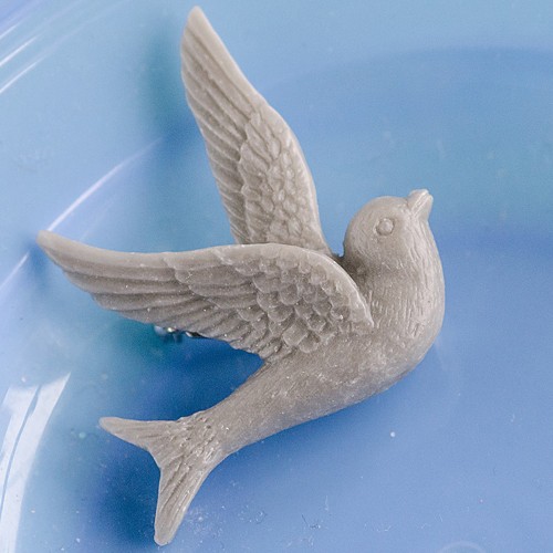 Mabel bird brooch - grey