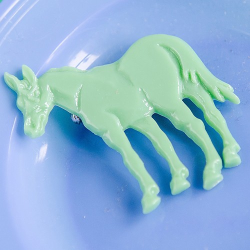 John horse brooch - green
