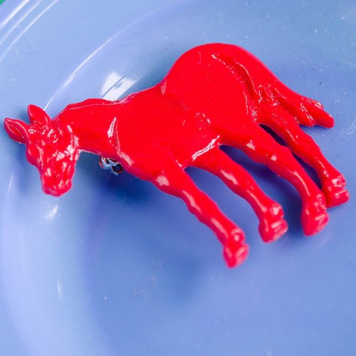 John horse brooch - red
