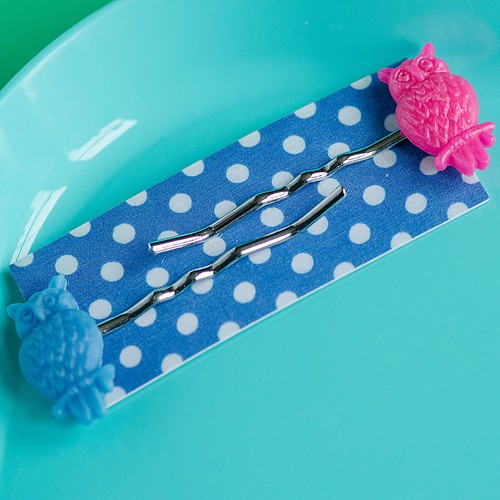 gladys hair sides - vivid pink and blue