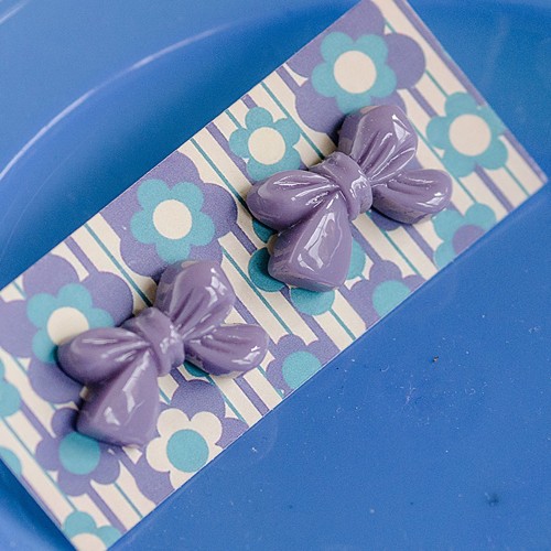 margo bow earrings - violet