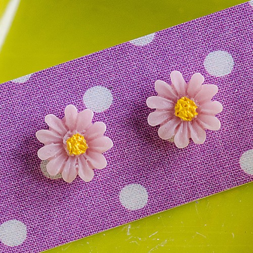 Hazy daisy earrings wee - mauve