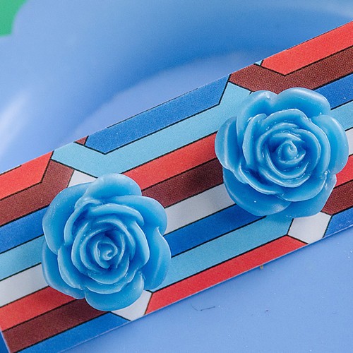 esme earrings large - dark blue