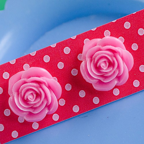 esme earrings large - bright pink