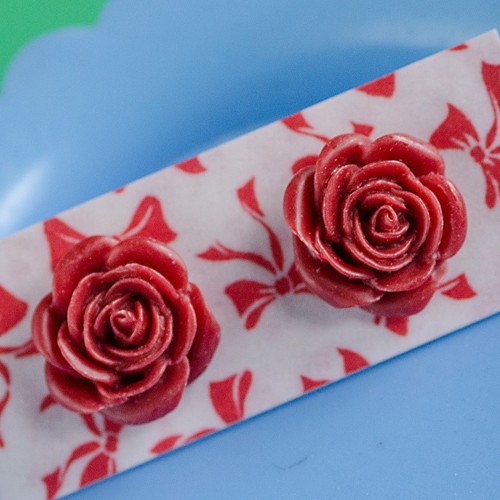 Esme earrings large - red