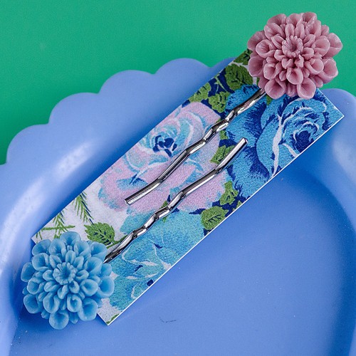 Tolly hair slides - grape and dark blue