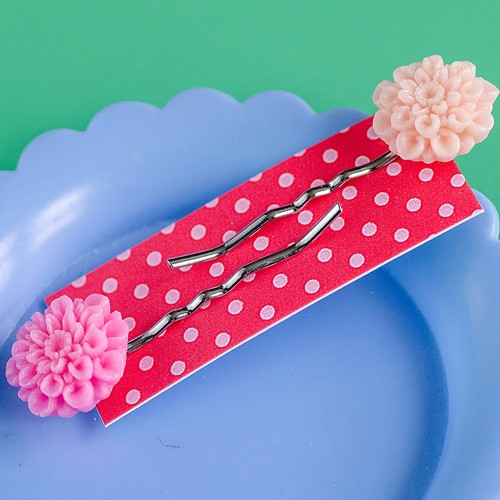 Tolly hair slides - pale pink and vivid pink