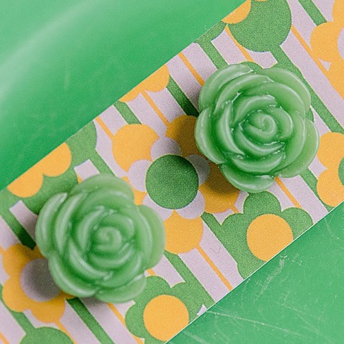 esme earrings small - dark jade