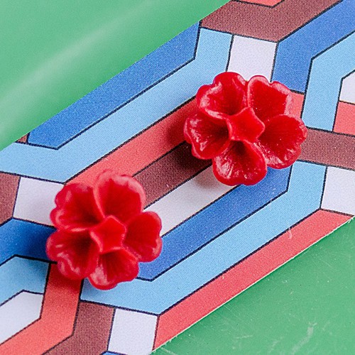 grace earrings- bright red