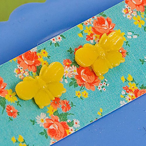 Willow butterfly earrings - yellow