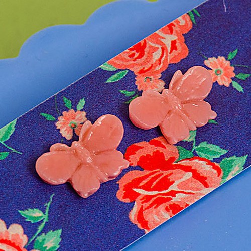 Willow butterfly earrings - coral