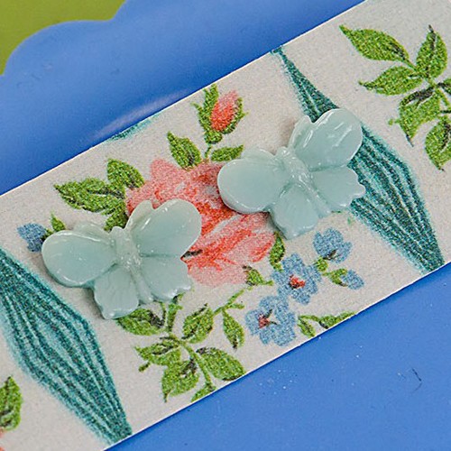 willow butterfly earrings - pale blue