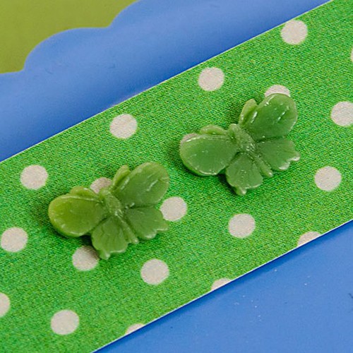 willow butterfly earrings - green