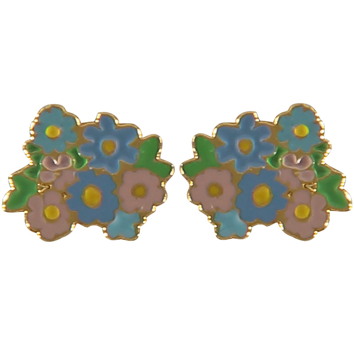 Jean flower earrings - pastel