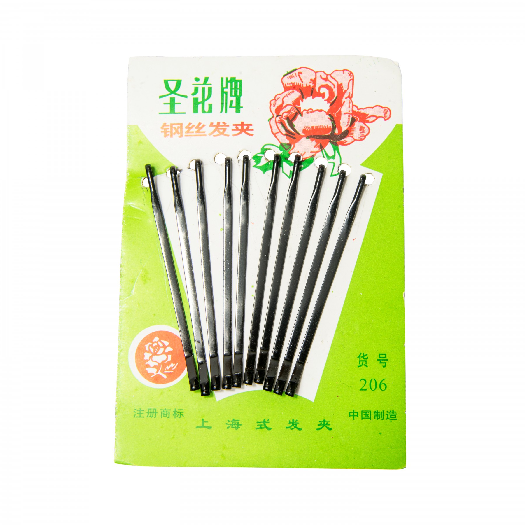 bobby pins on green card