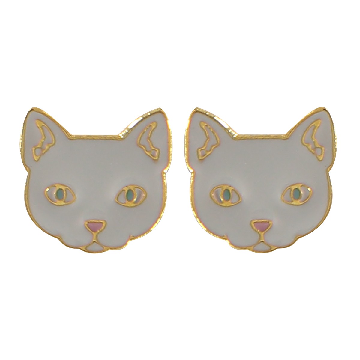 pepper cat earrings - white