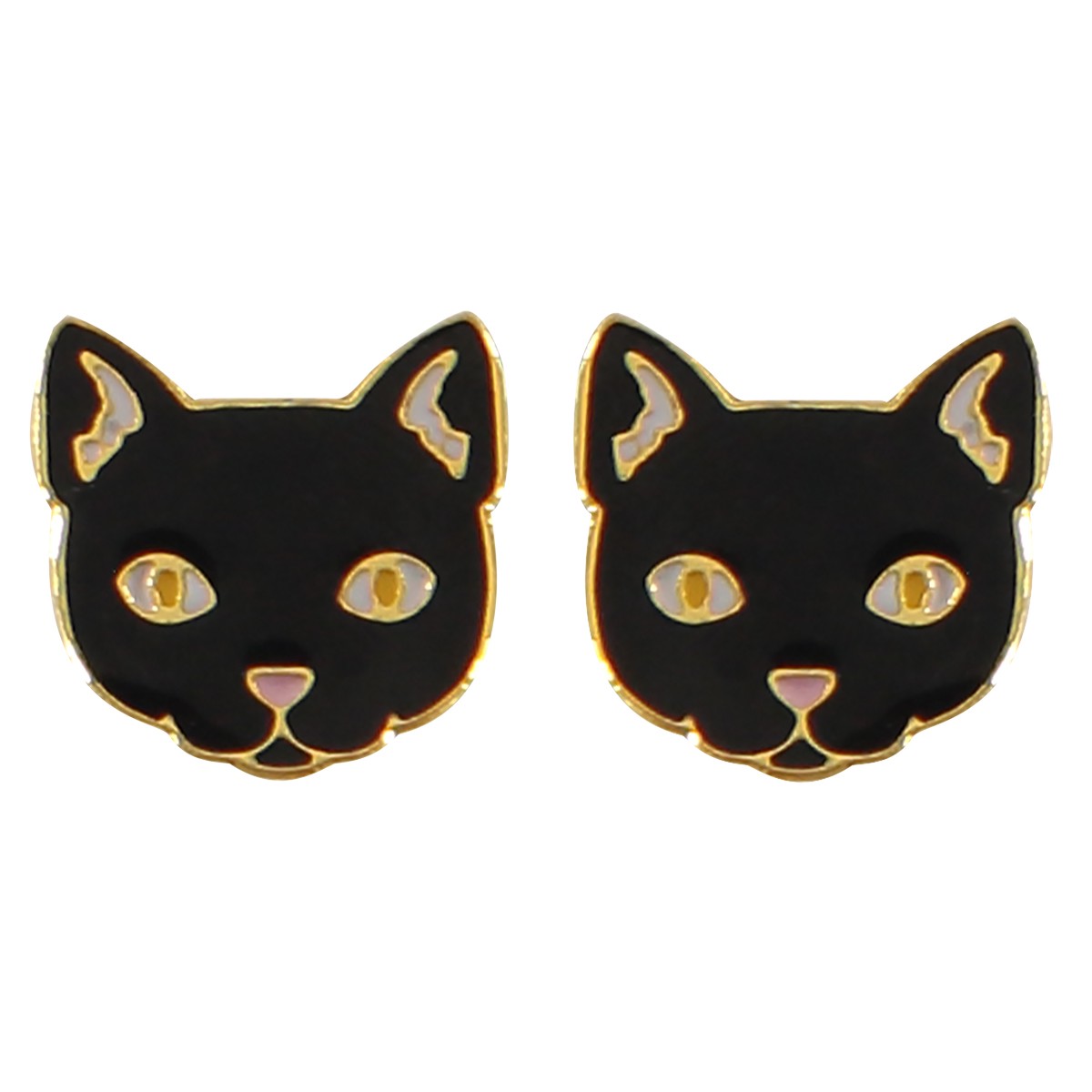 Pepper cat earrings - black