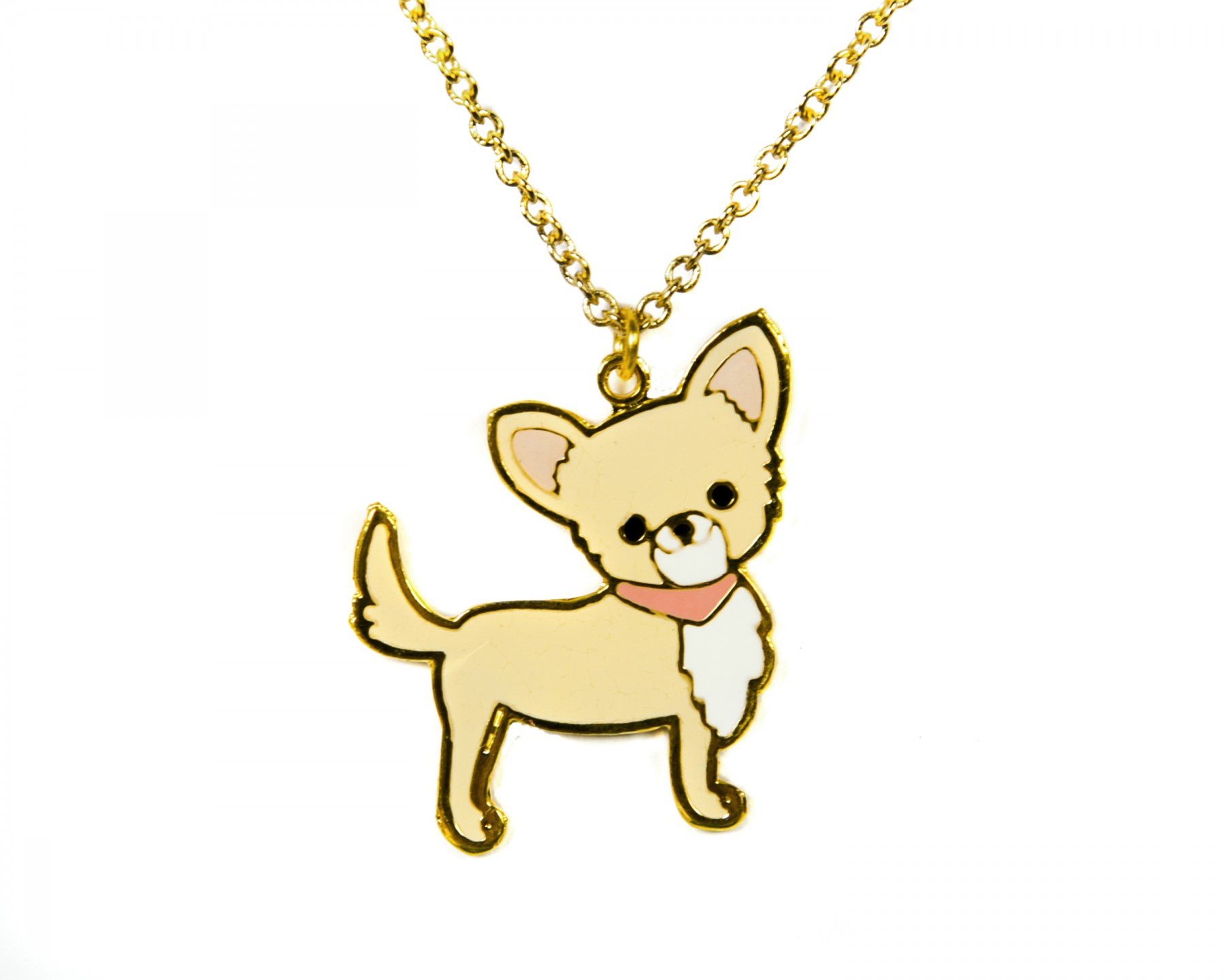 Lino chihuahua necklace - cream