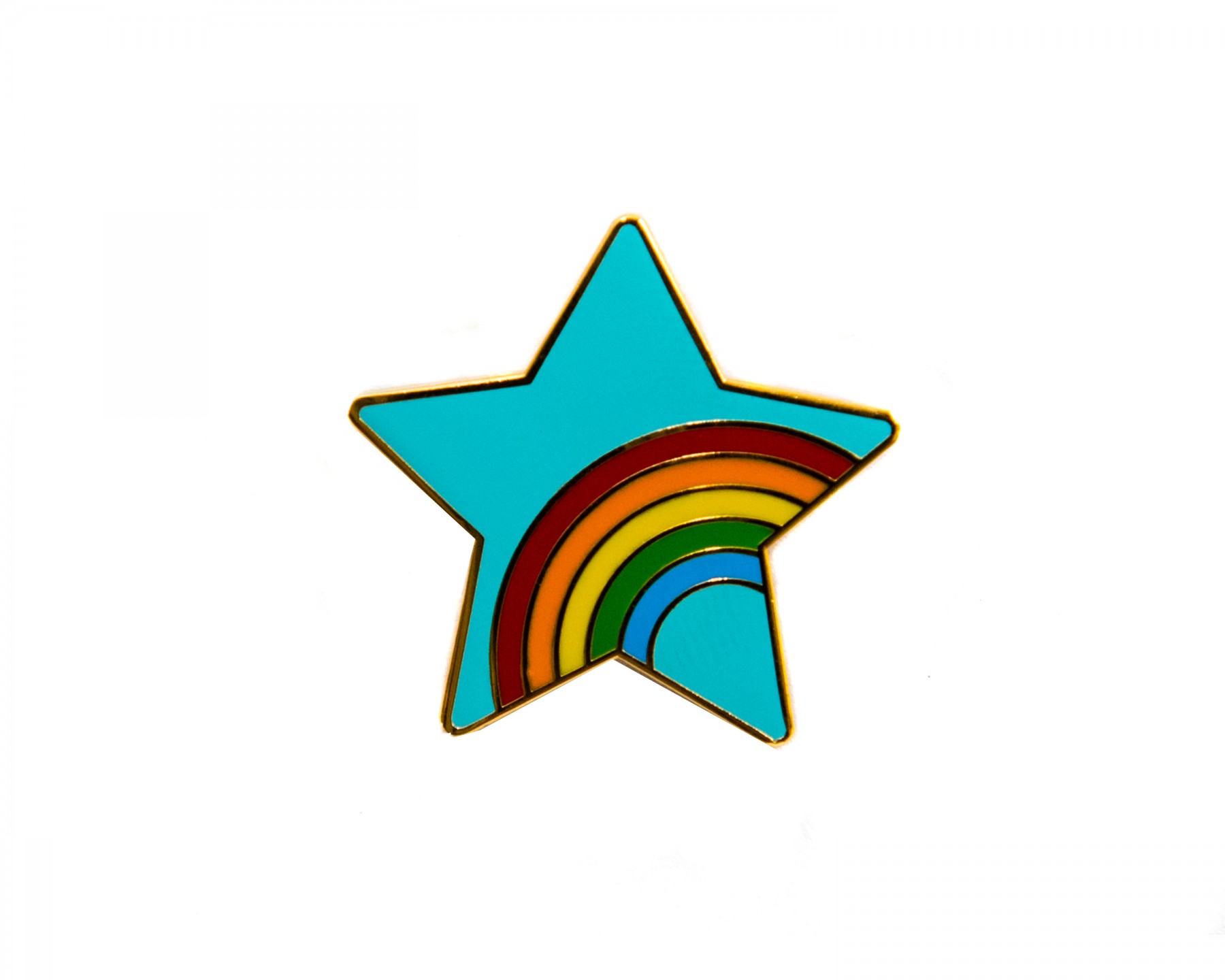 Rainbow in a star enamel pin