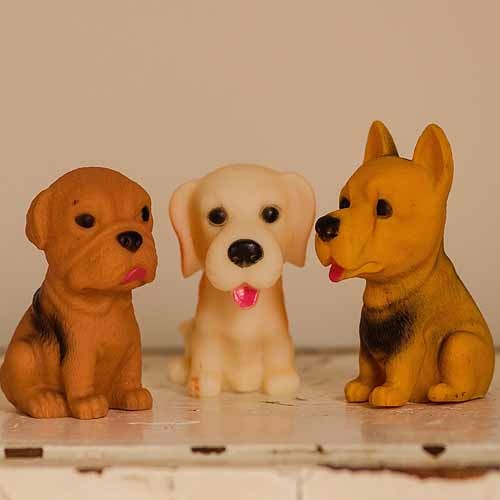 Trio of vintage pooches