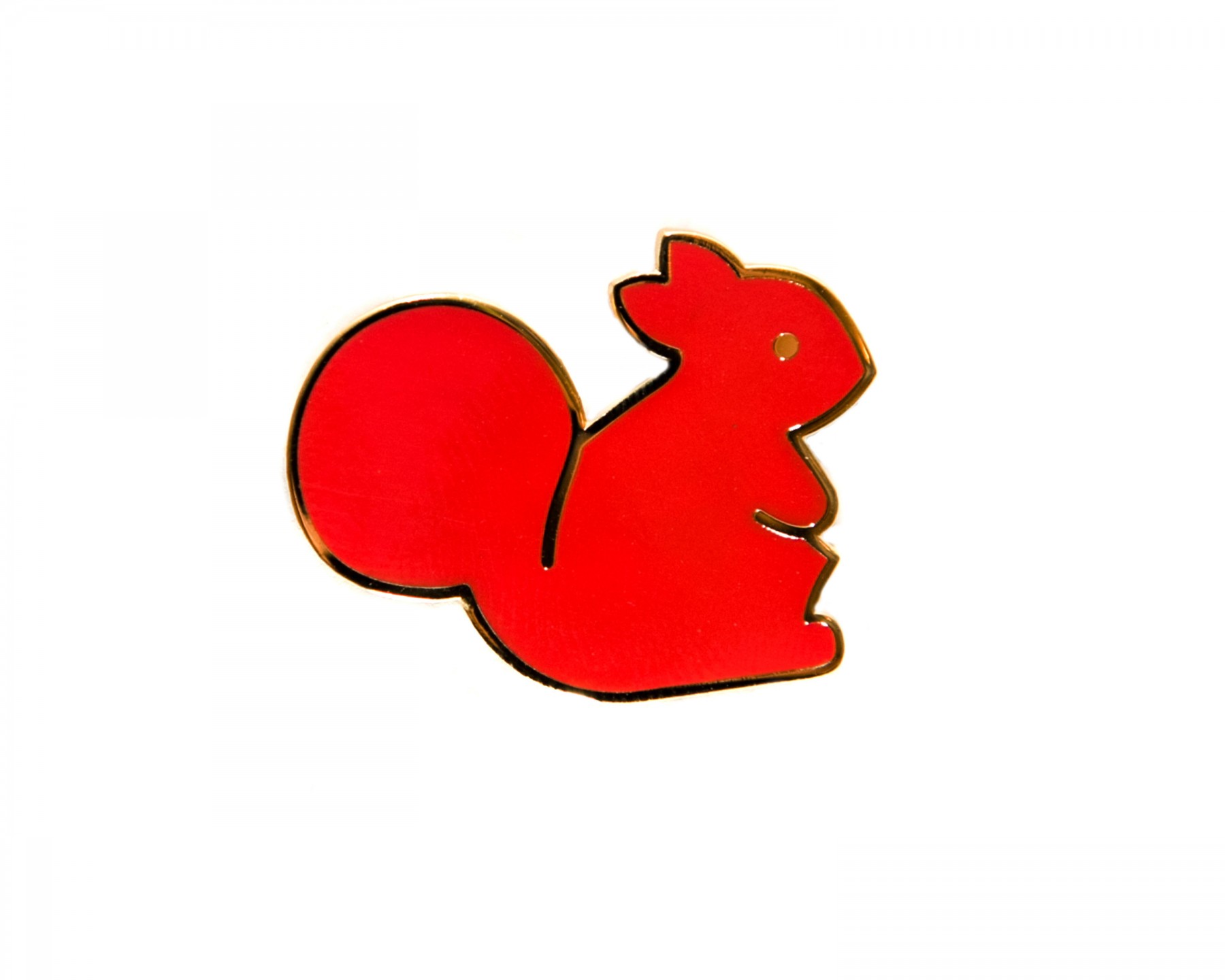 Squirrel enamel pin - red