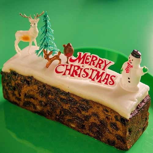 cake decoration set with snowman