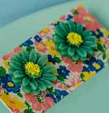 Hazy daisy earrings- dark green