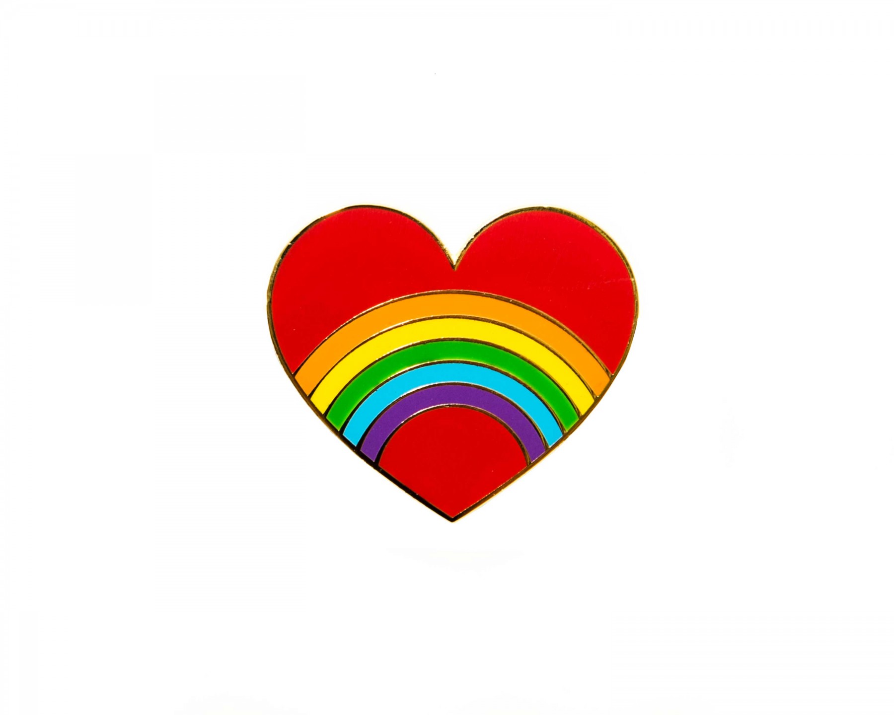 Rainbow heart enamel pin